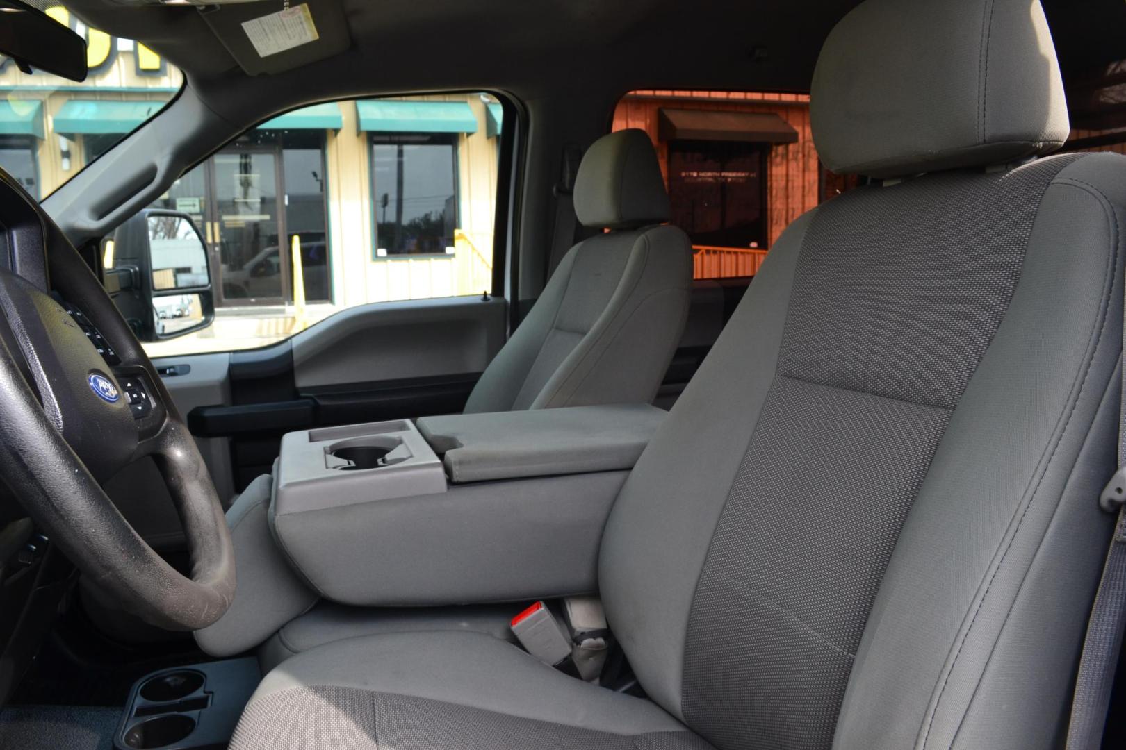 2019 WHITE /BLACK FORD F550 (1FD0W5HT8KE) with an POWERSTROKE 6.7L DIESEL engine, AUTOMATIC transmission, located at 9172 North Fwy, Houston, TX, 77037, (713) 910-6868, 29.887470, -95.411903 - 19,500 LB GVWR, 11 FT FLATBED X 96" WIDE, AXLE RATIO: 4.88, WHEELBASE: 203", 4X4 , CREW CAB, POWER WINDOWS & LOCKS, TOOLBOX, GOOSENECK/BUMPER PULL HITCH - Photo#12