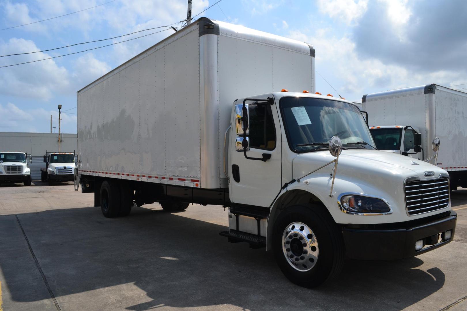 2021 WHITE /BLACK FREIGHTLINER M2-106 (3ALACWFCOMD) with an CUMMINS B6.7L 260HP engine, ALLISON 2100RDS AUTOMATIC transmission, located at 9172 North Fwy, Houston, TX, 77037, (713) 910-6868, 29.887470, -95.411903 - 26,000 LB GVWR NON CDL , MORGAN 26 FT BOX, HEIGHT 103" X WIDTH 102", 3,000 LB ALUMINUM LIFT GATE, AIR RIDE SUSPENSION, EXHAUST BRAKE, 100 GALLON FUEL TANK, POWER WINDOWS, LOCKS AND MIRRORS, COLLISION MITIGATION/ LANE ASSIST, ALUMINUM WHEELS, FOG LAMPS - Photo#2