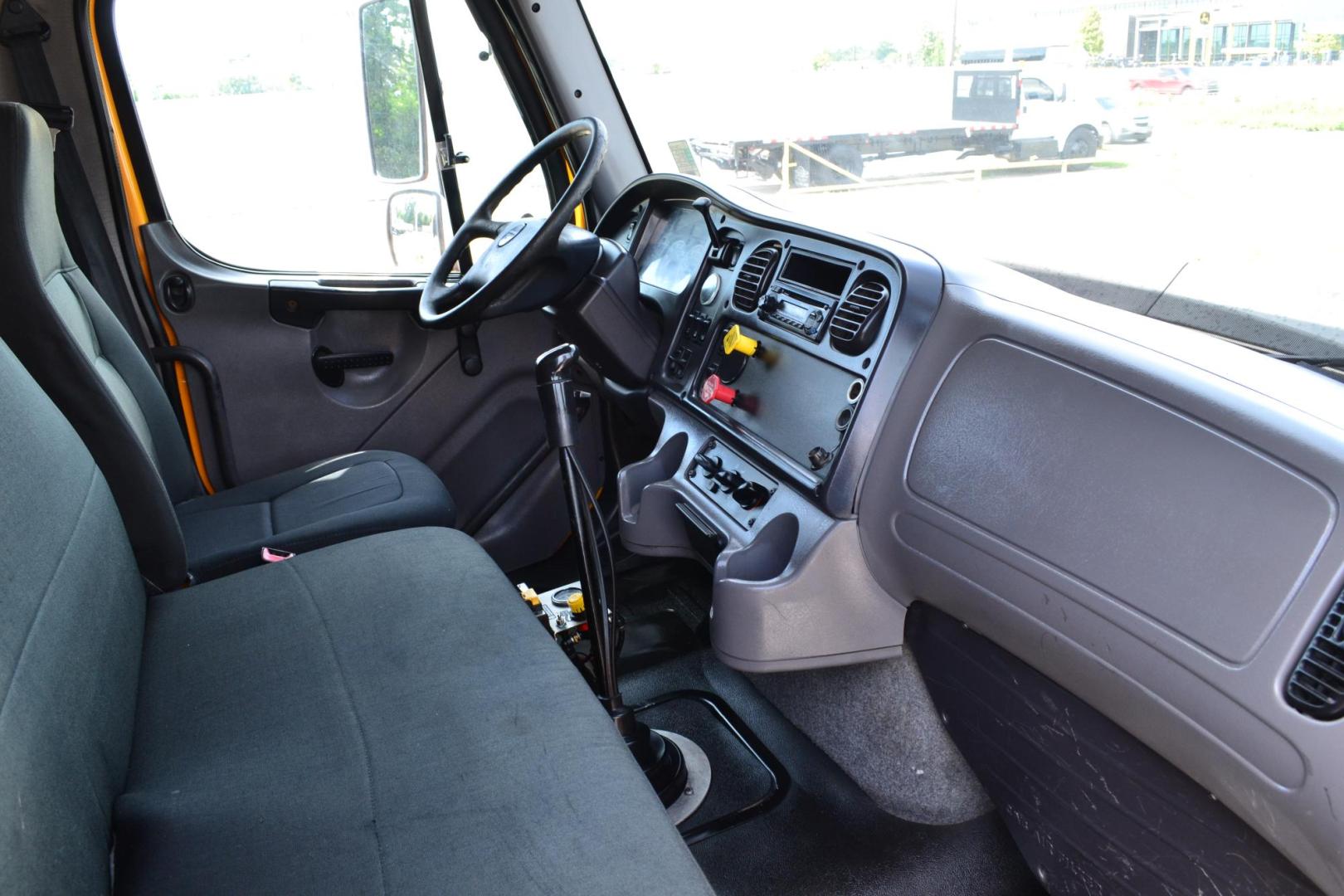 2013 YELLOW /BLACK FREIGHTLINER 114SD (1FVHG3DV4DH) with an DETROIT DD13 12.8L 415HP engine, EATON FULLER 8LL transmission, located at 9172 North Fwy, Houston, TX, 77037, (713) 910-6868, 29.887470, -95.411903 - 16 FT DUMP, 20,000 LB FRONT AXLE, 46,000 LB REAR AXLE, 13,000 LB STEERABLE LIFT AXLE, TWIN STEER FRONT AXLE, FULL LOCKERS , ENGINE BRAKE, ELECTRIC TARP, 100 GALLON FUEL TANK, ALUMINUM / STEEL WHEELS, DOUBLE CHASSIS , COLD A/C - Photo#22