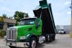 2018 GREEN /GRAY PETERBILT 567 (1XPCD49X8JD) with an CUMMINS X15 14.9L 450 HP engine, EATON FULLER 12 SPD AUTOSHIFT transmission, located at 9172 North Fwy, Houston, TX, 77037, (713) 910-6868, 29.887470, -95.411903 - 16.5 FT DUMP BED, 17 CUBIC YARDS, 14,300 LB FRONT AXLE, 40,000 LB REAR AXLE, 13,000 LB STEERABLE PUSHER AXLE, AIR TRAC SUSPENSION, FULL LOCKERS, ENGINE BRAKE, 70 GALLON FUEL TANK, RATIO; 3.36, ELECTRIC TARP M - Photo#11