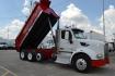 2015 WHITE /BLACK PETERBILT 567 (1XPCD49X3FD) with an CUMMINS X15 14.9L 450 HP engine, 10 SPD MANUAL transmission, located at 9172 North Fwy, Houston, TX, 77037, (713) 910-6868, 29.887470, -95.411903 - FRONT AXLE: 14,320 LB / REAR AXLE: 40,000 LB / STEERABLE LIFT AXLE: 13,000 LB, 17 FT DUMP BED, 17 CUBIC YARDS, AIR TRAC SUSPENSION, DIFF LOCK, ENGINE BRAKE, WHEELBASE: 225", RATIO: 3.70, ELECTRIC TARP, POWER WINDOWS & LOCKS , DUAL STACKS - Photo#7